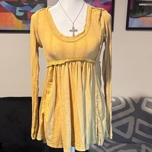 True Craft Yellow Long Sleeve Dress